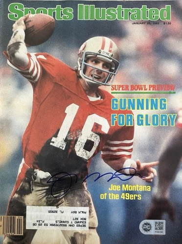 Joe Montana Signed Sports Illustrated Magazine 1982 Super Bowl Preview with COA