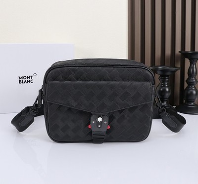 Montblanc Extreme 3.0 Black Embossed Leather Messenger Crossbody Bag