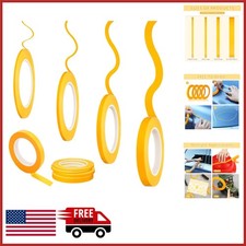 Multi-Surface Masking Tape 4 Pack for Automotive Painting and Crafts Yellow
