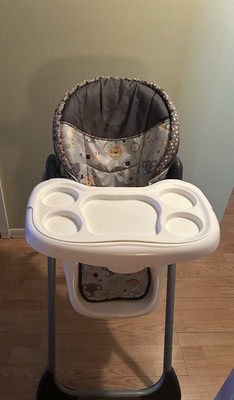 Baby Trend Foldable High Chairs, Gray and White, with Tray for Baby Feeding