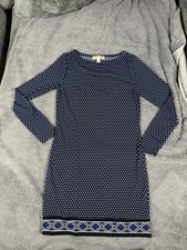 MICHAEL Michael Kors Dress Womens Small Blue Polka Dot Shift Long Sleeve Knit