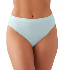 Wacoal LARGE Size 7 Understated Cotton Hi-Cut Panty NWOT 879362 Pastel Blue