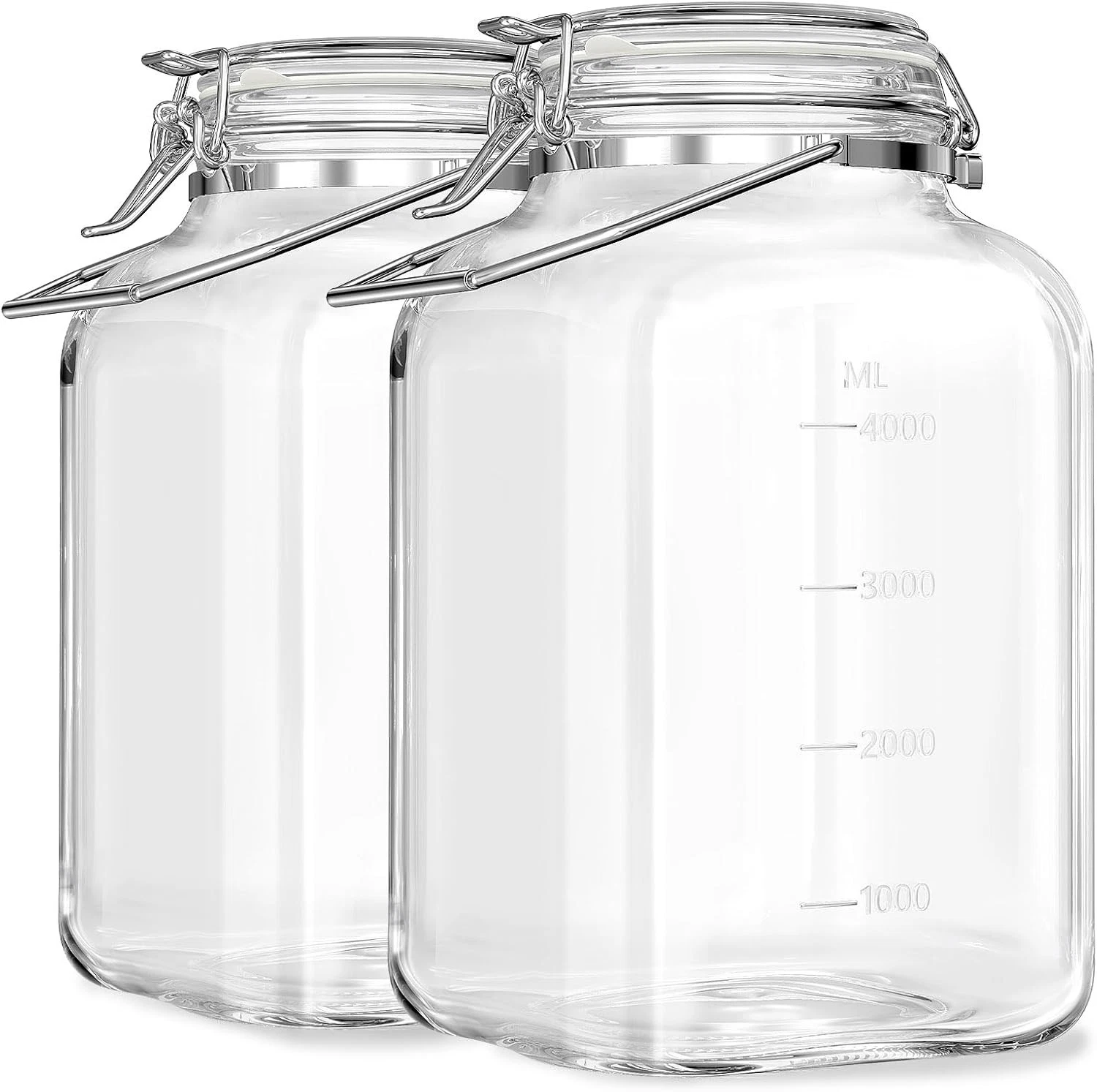 1.5 Gallon Glass Jars W/ Airtight Lid Gallon Mason Jars Wide Mouth w Scale