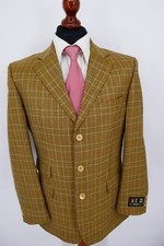 DAKS Sakko Gr.48 100% Schurwolle Dunkel Flach...