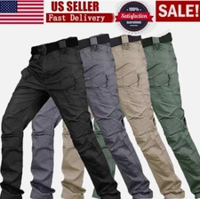 US Men Tactical Cargo Pants Soldier Work Combat Trousers Outdoor Straight-fit