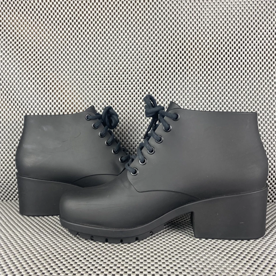 Melissa Stellar Botas Zapatos Mujer Talla 9 Negro Botines Con Cordones Foto 4 de 4