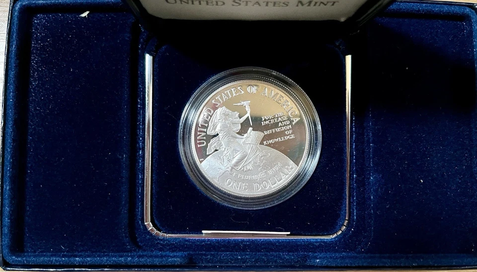 1996-P US Mint Smithsonian Institution 150th Anniversary Proof Silver $1 Coin! - Image 2 of 3