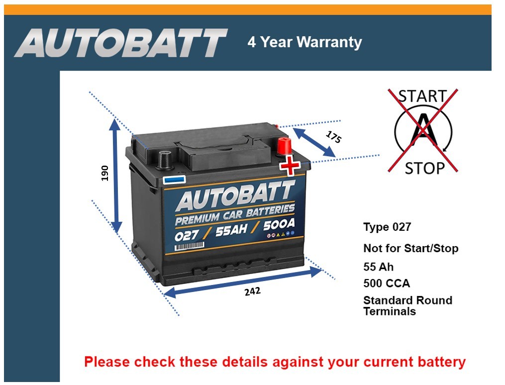 Battery fits AUDI Q3 A5 Q5 TT S3 A3 A4 Allroad A4 A6 S4 A1 027 500A New