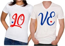PAIR LO-VE TSHIRT COUPLE- FOR MAN AND WOMAN. Gildan brand