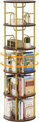 5 Tier Rotating Bookshelf 360 Display Spinning Bookshelf Revolving Bookcase.