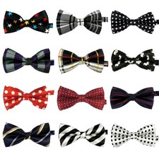 12 Pack Boys Mixed Designs Adjustable Pre Tied Bow Necktie Tie Set Set a