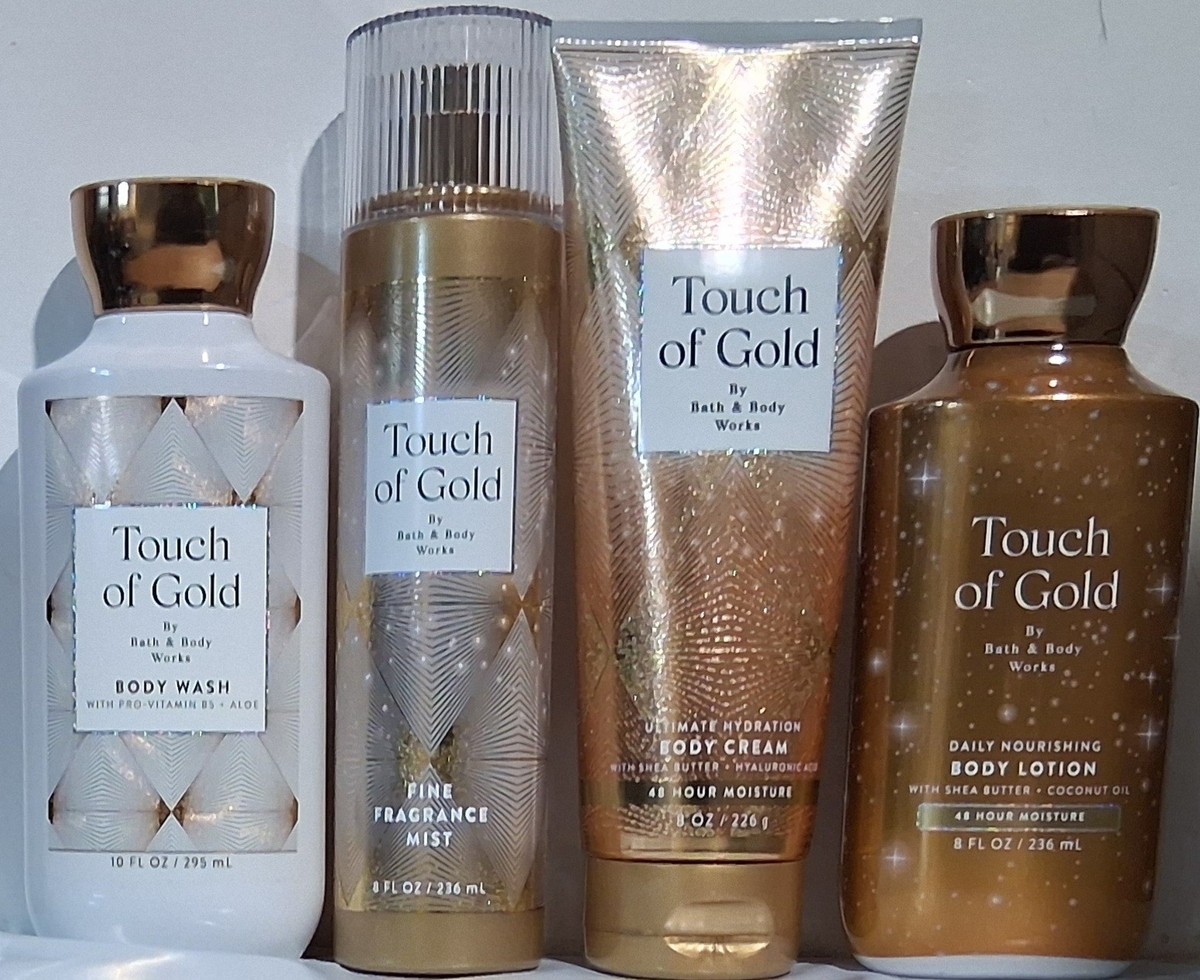 Bath & Body Works Touch Of Gold Body Wash,Mist,Cream & Lotion 4pc