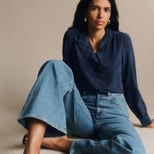 Sezane Chlo Shirt Navy 34/2