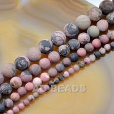 Natural Matte Gemstone Round Spacer Loose Beads 15.5'' 4mm 6mm 8mm 10mm 12mm