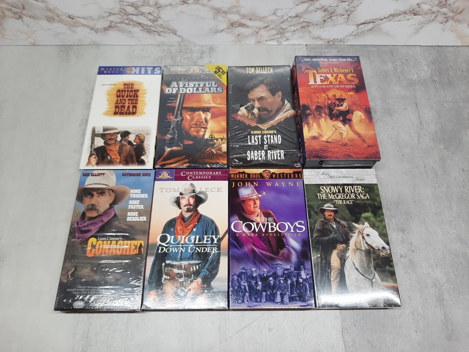 Western VHS Lot of 25 (John Wayne, Same Elliott, Tom Selleck, Etc.) Foto 3 de 4