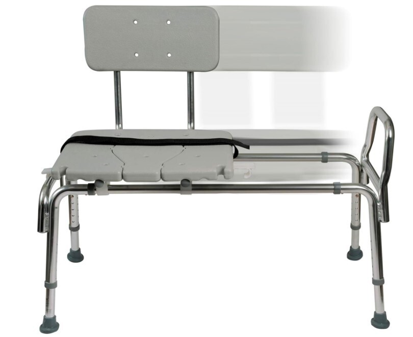 DMI Tub Sliding Transfer Bench and Shower Chair with Non Slip Aluminum
