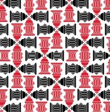 Carolina Creative Bandanna Fire Hydrant Red/Black Dog Animal Print 22" x 22"