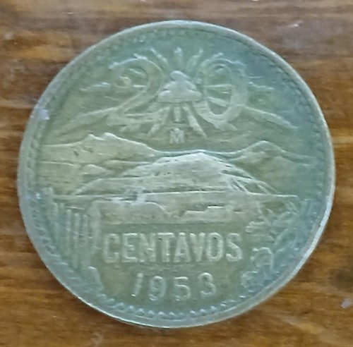 1953 MEXICO MEXICAN 20 CENTAVOS WORLD COIN - Picture 3 of 4