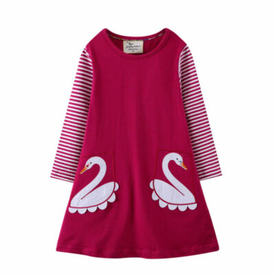 NEW Swan Long Sleeve Girls Pocket Dress 2T 3T 4T | eBay NEW Swan Long Sleeve Girls Pocket Dress 2T 3T 4T | eBay