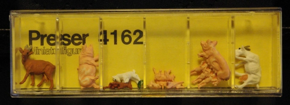 Preiser, Vintage, NiB, HO scale, Sheep, Pigs, Dogs, Chickens, Deer, Goats - Image 2 of 4
