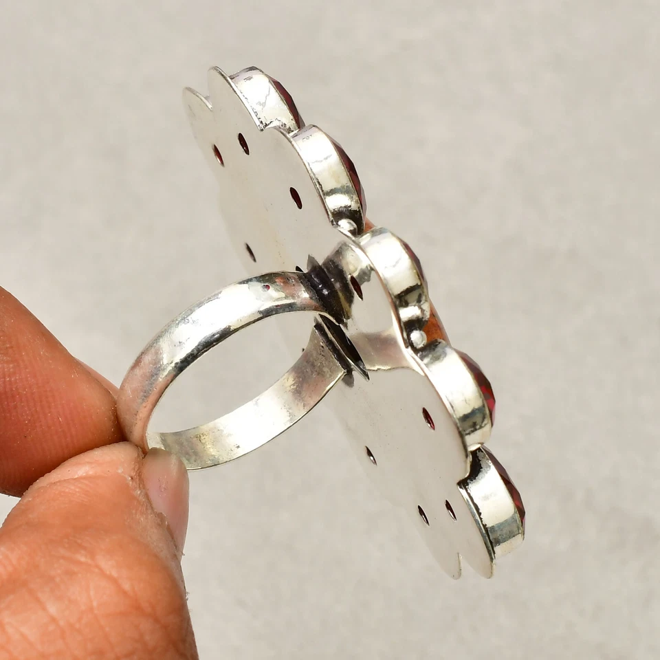 Anillo de joyería hecho a mano de plata de ley 925 con piedras preciosas de pietersita 8 Foto 3 de 4