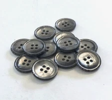24 Buttons Pearlized Gray Silver Plastic 4-Hole Sew Through Sewing 19 mm #BK112