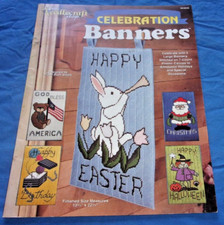 BUY4 FREESHIP plastic canvas book CELEBRATION BANNERS 5 holiday designs