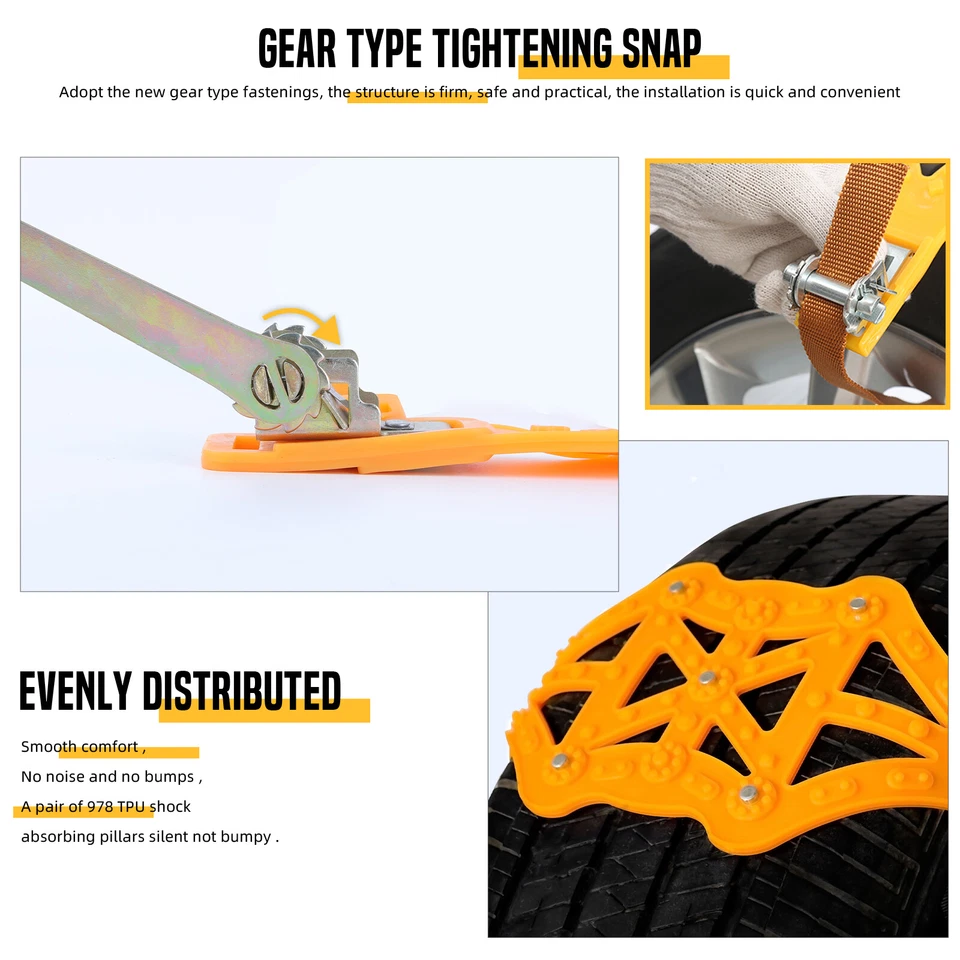 Cadenas antideslizantes de nieve para neumáticos de 10 ruedas invierno de emergencia para Lexus RX 350 450h 450hL Foto 4 de 4