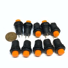10 Pieces Orange Momentary 12mm Switch round push button 12v on off A34