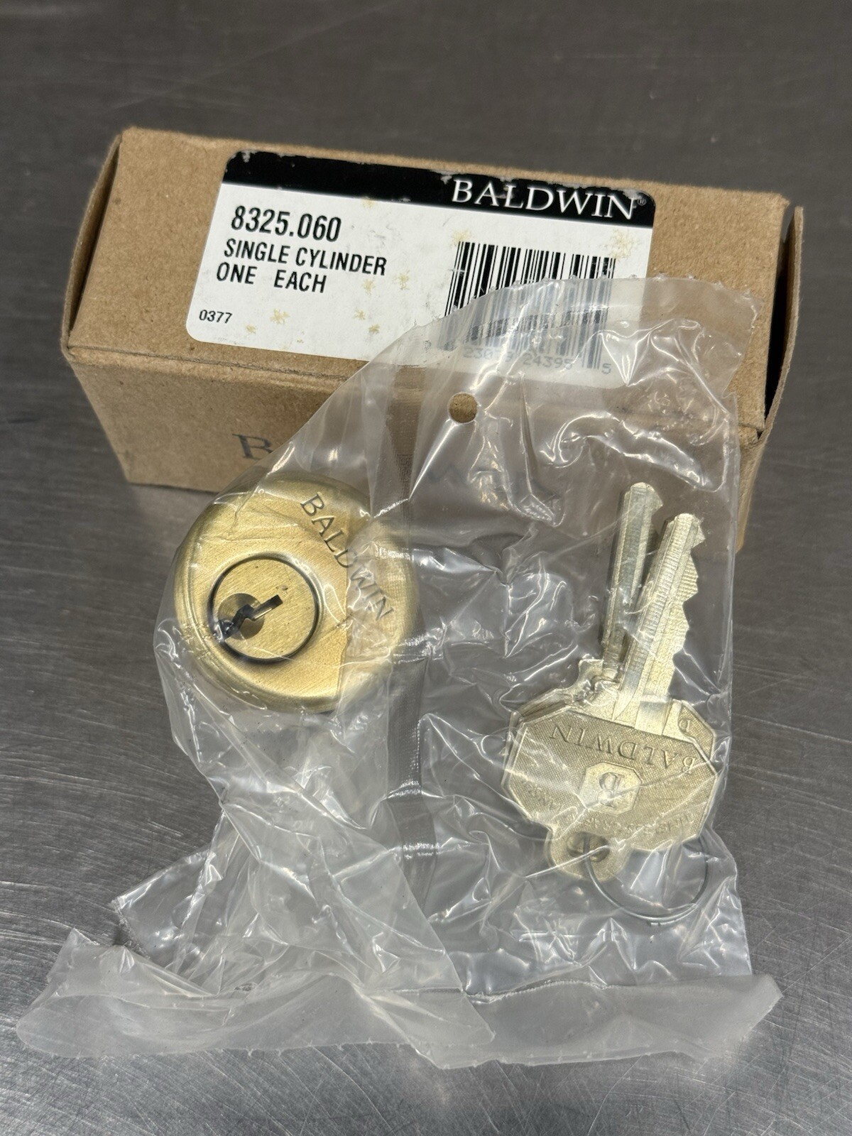 Baldwin 8325.060 1-1/2" Mortise Single Cylinder C Keyway - Satin Brass - New