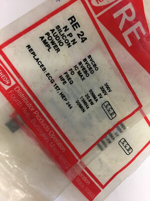 RE 24 RAYTHEON 	 TRANS NPN 300V 0.5A TO126 SAME AS NTE 157---2 PCS