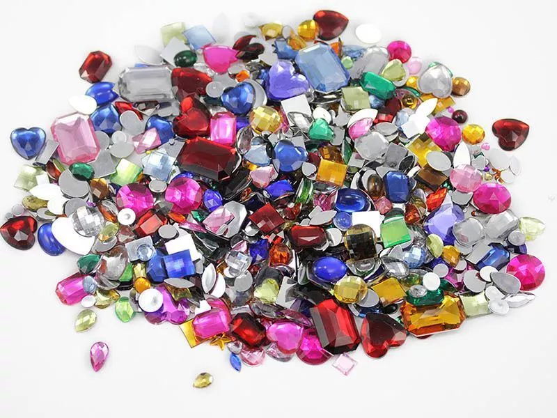 Craft Gems in Bulk Flat Back Jewels Over 1000 Pieces