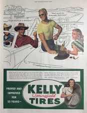 1947 Kelly Springfield Tire Company Cumberland Maryland Proved VTG Print Ad