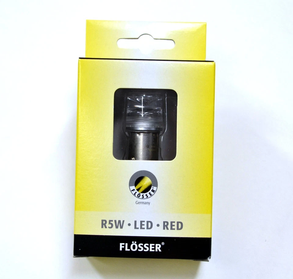 Flosser LED BA15s R5W 1W Rojo Dos Bombillas Marcador Lateral Trasero Luz de Estacionamiento Repuesto Foto 2 de 4