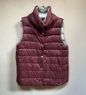 Carve Designs Womens Small Silverton Reversible Down Puffer Vest Maroon/Gray