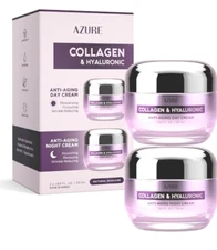 Hyaluronic Acid & Collagen Day/Night Cream Value Set - Renewing, Toning & Hydrat
