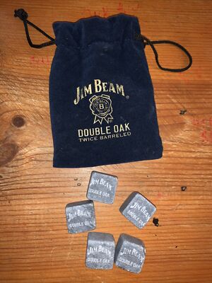 Jim Beam Double Oak twice barreled whiskey stones ice cubes