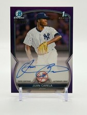 2023 Bowman 1st Chrome Juan Carela Purple Auto /250