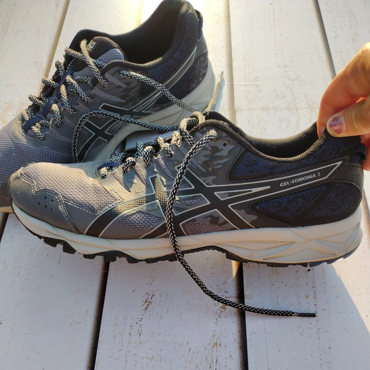 Asics Gel Sonoma 3 Running Shoes T724N Black Gray Men s size 11