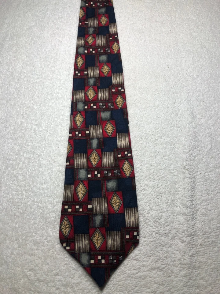 PRESWICK AND MOORE CORBATA HOMBRE AZUL MARINO ROJO GRIS DORADO 4 X 59 Foto 2 de 4