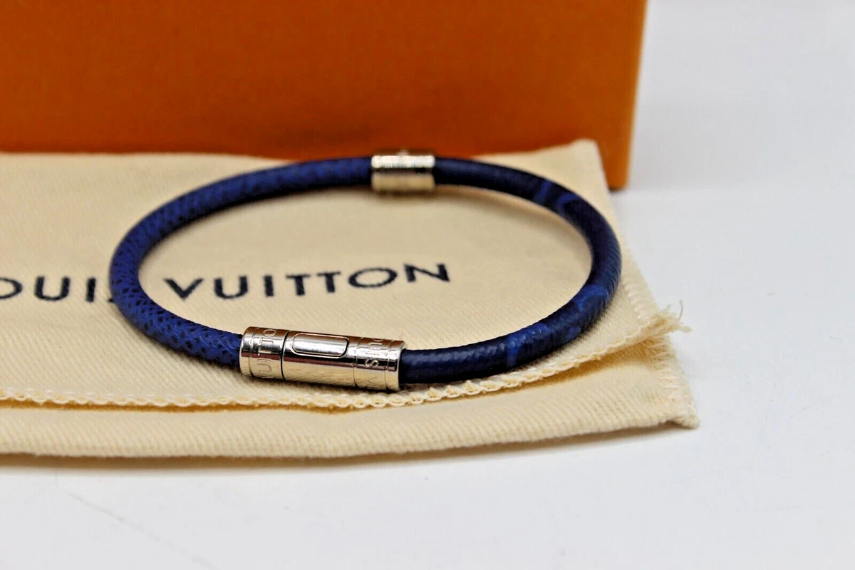 LOUIS VUITTON LV Leather & Blue Bracelet - Pre owned