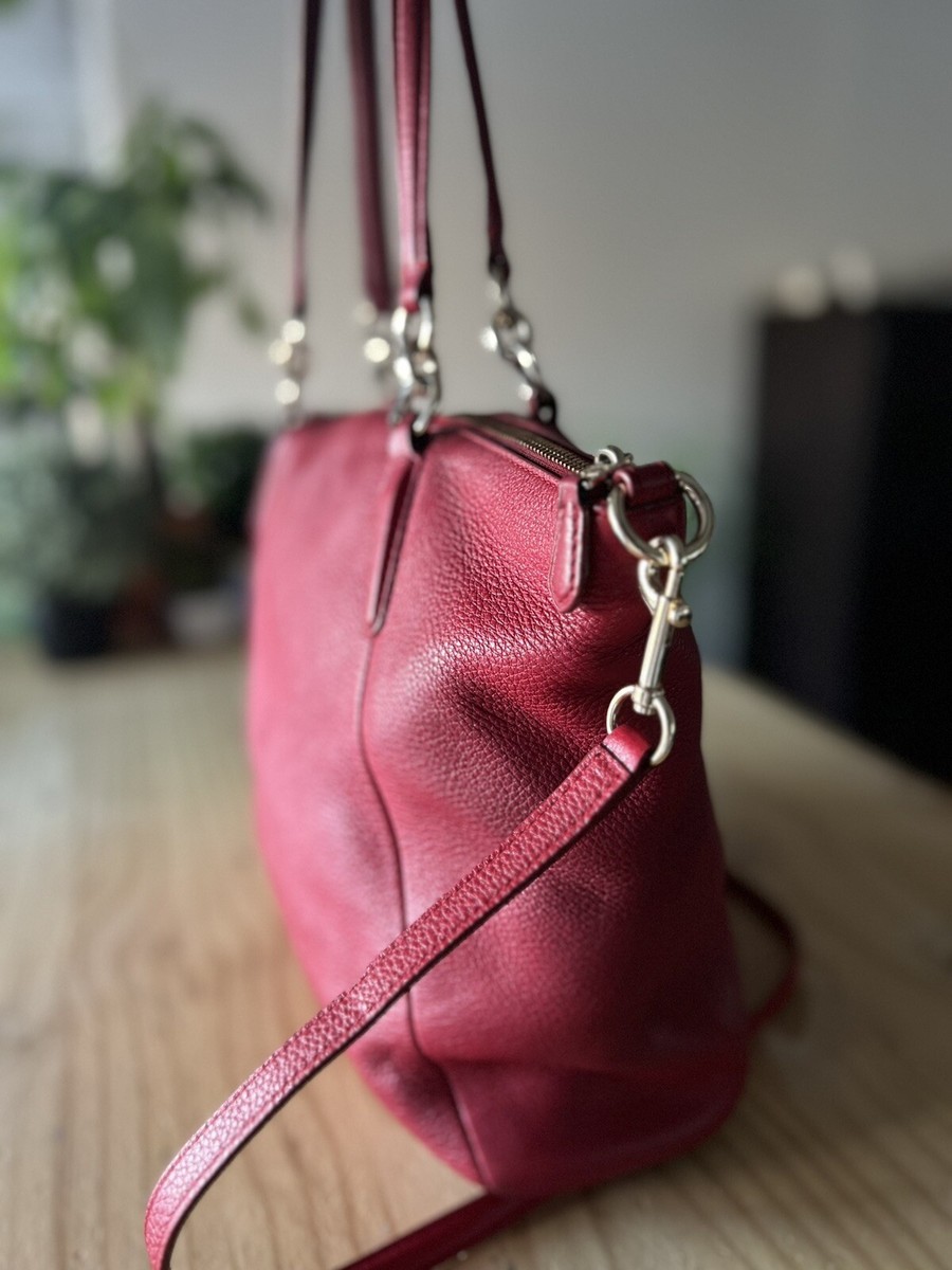 coach red leather shoulder bag