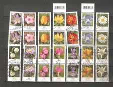 Bund, 14 verschiedene Streifen Blumen, rund gest.