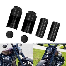 Black Front Full Fork Cover Slider Boot Tube Set Fit For Harley Breakout 2018-23