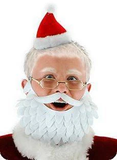 Kit de Disfraz de Sombrero de Barba de Papá Noel Kris Kringle Adulto Navidad Tocado Foto 2 de 2