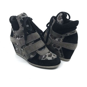 black camo wedge sneakers