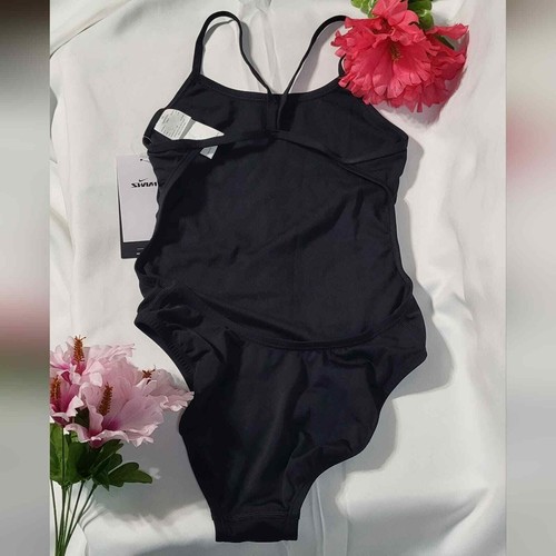 Nike Women's Black HydraStrong Solid Cutout One Piece Swimsuit Size 28/2 - Picture 12 of 14