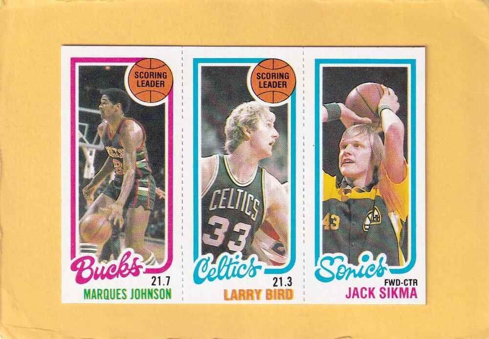 1980-81 Topps #48 Marques Johnson/Larry Bird/Jack Sikma EX