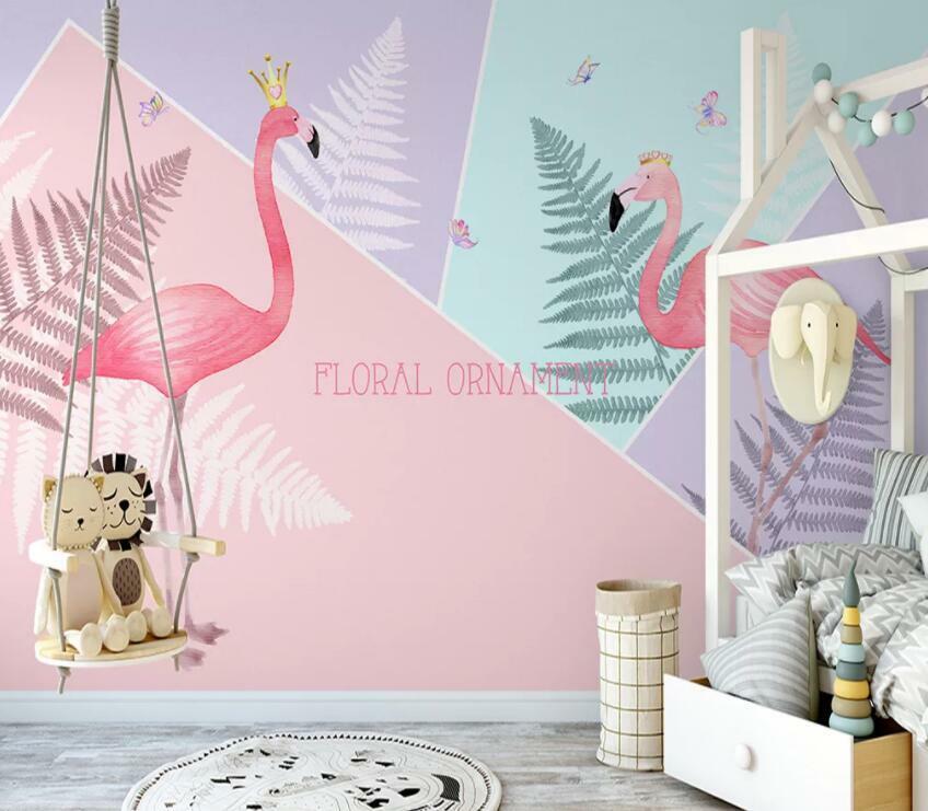 3D Pink Flamingos I2172 Wallpaper Mural Sefl-adhesive Removable Sticker Wendy Wysoka jakość, świetna jakość
