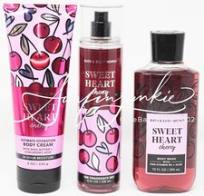Bath Body Works Sweet Heart Cherry Body Mist Body Spray Cream Shower Gel 3 pc